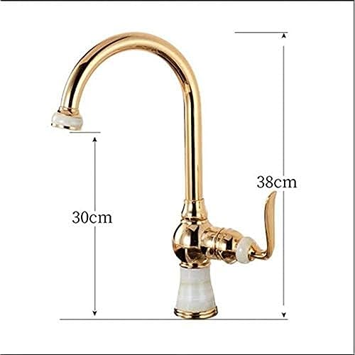Robinet de cuisine doré avec bec pivotant pour grand évier - 6