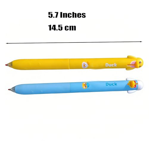 Set de 8 bolígrafos gel retráctiles diseño pato amarillo miniatura 2