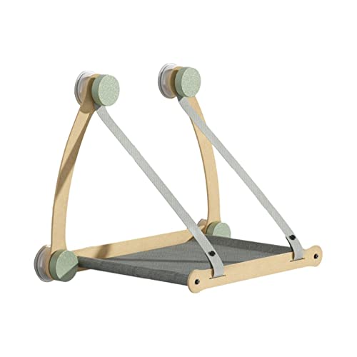 Lycass 猫の窓の モダンな省スペース 通気性 洗濯可能 取り外し可能 耐久性 頑丈なシート 吊り下げベッド 屋内で遊ぶ 家庭用 睡眠ラウンジ, グレー