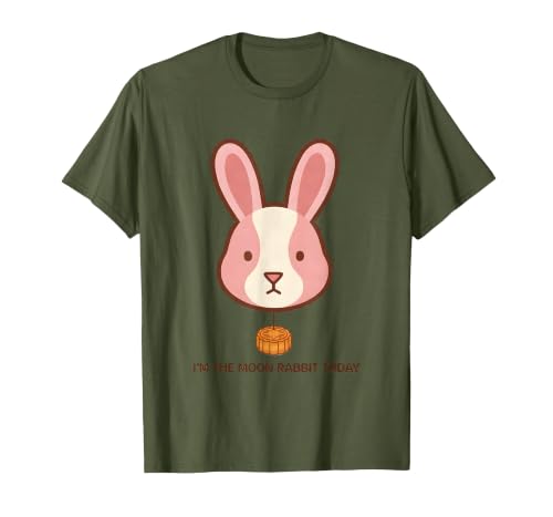 I'm The Moon Rabbit Today Mid Autumn Festival Kids Costume T-Shirt, Men, Olive Green, X-Large