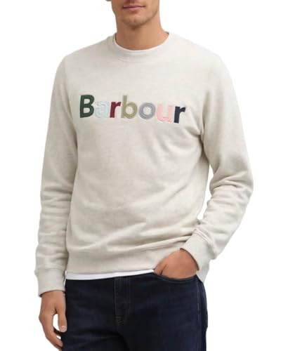 Sweat-shirt Barbour piqué homme écru respirant et thermorégulateur