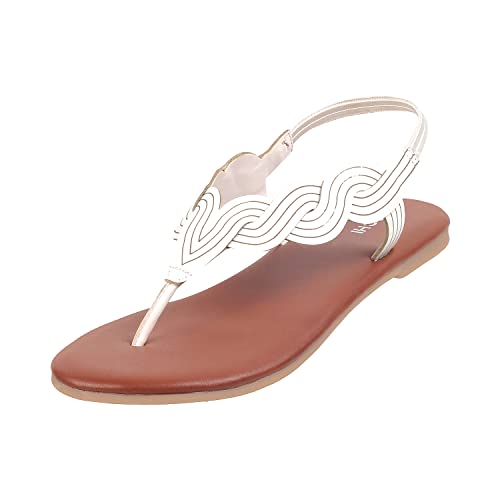 Image of Mochi Women's Faux Leather Gold Toned Fashion Sandals
