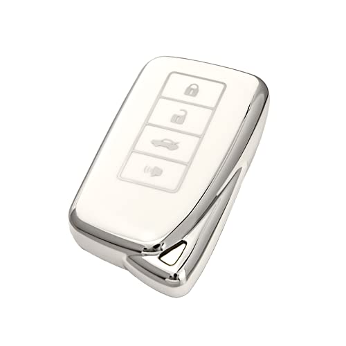 Coque de clé Lexus antichoc en TPU souple blanc argenté
