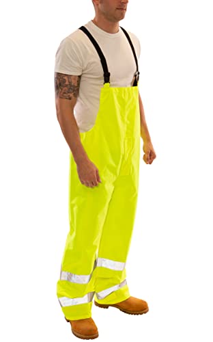 Image of Tingley Vision Overall - Fluorescent Yellow Green - Snap Fly Front - Silver Reflective Tape
