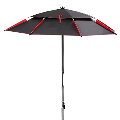 Parasol extérieur pliable avec 16 côtes protection vent et soleil