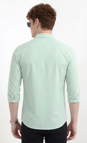 Image of U TURN Men's Casual Solid Stylish Formal Striped Shirt for Men &Plus Size Shirts for Men