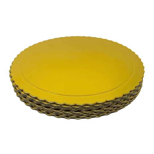Decoraciondulce 10 x Discos/Bases Extrafuertes de 30cm X 3 Mm. Altura para pasteles (Oro)