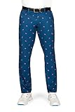 Tipsy Elves Blue Fairway Flamingo Golf Pants for Men Size Medium