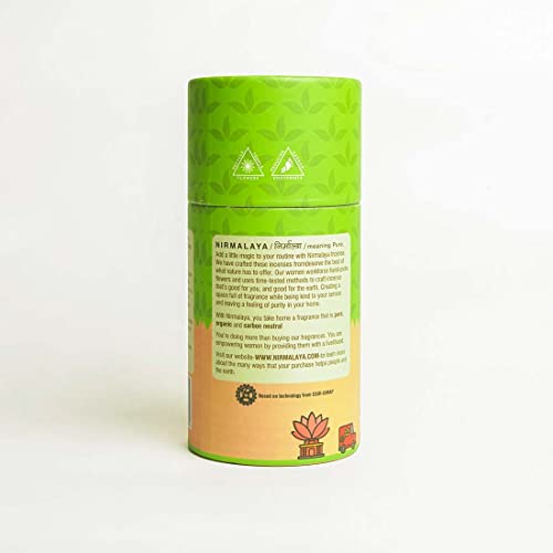 Nirmalaya PremiumTulsi Bamboo-Less Dhoop Sticks | 100% Natural Organic | 40 Sticks with Ceramic Stand | Long-Lasting and Soothing fragrances for Pooja, Meditation, Yoga and Aromatherapy