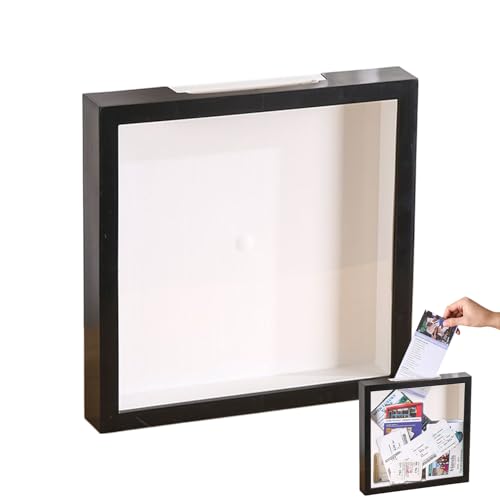 Caja de sombra genérica con ranura, marco sombra caja de viaje, escaparate de presentación transparente para casa salón apartamento vacaciones playa concierto