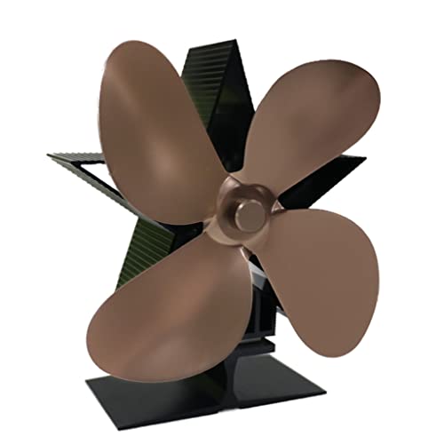 Pocoiau Ventilador de estufa 4 ventiladores alimentados por calor silencioso y eficiente para troncos de madera, aire más grande, grande