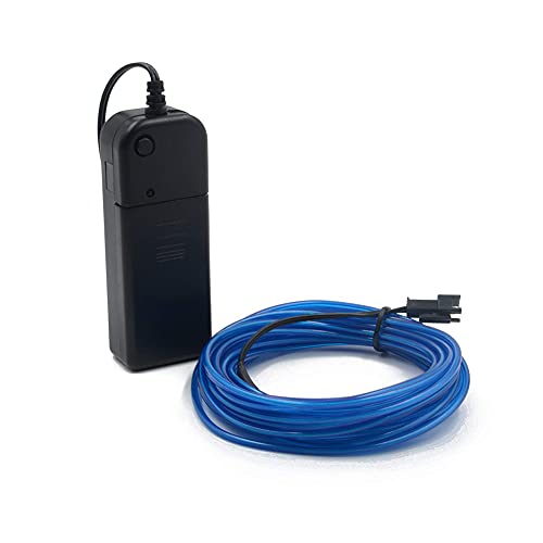 Reyzauyr El Wire Blau, El Draht, Lichterketten, Batteriebetriebene Elektrolumineszenz-Drahtpackung mit Hoher Helligkeit für Schlafzimmerwand Partyraumdekoration Pub (3m/9ft, Blau) Cover