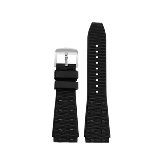 Bracelet caoutchouc fluoré anti-poussière 22mm 24mm avec boucle pliable surélevée