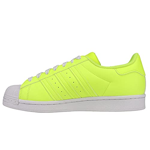 adidas Mens Superstar Lace Up Sneakers Shoes Casual - White,Yellow - Size3