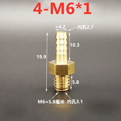 Złącze rurowe. Złączki rurowe Mini Pagoda, gwint metryczny męski, M5, M6, M8, mosiądz, 4, 5, 6, 8 mm, wąż, rura skórzana, łącznik tchawicy(4mm to M6x1)