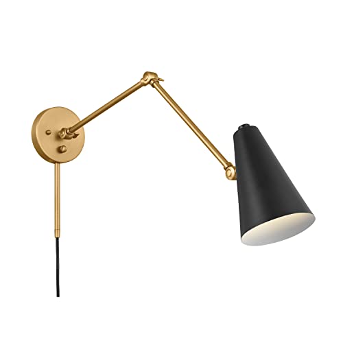 Image of Kichler, Sylvia 1 Light Wall Sconce in Black and Natural Brass, 52486NBRB