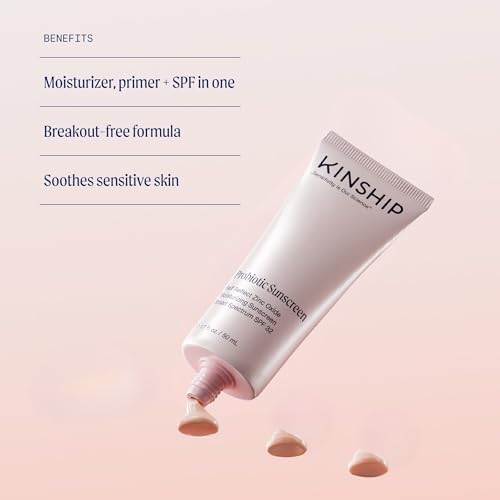 Kinship Zinc Oxide Mineral Sunscreen for Face Self Reflect SPF 32 | Vegan, Reef Safe, Non Toxic Eczema Sunscreen for Sensitive Skin | Sunblock Face Moisturizer with SPF (3.5 oz)