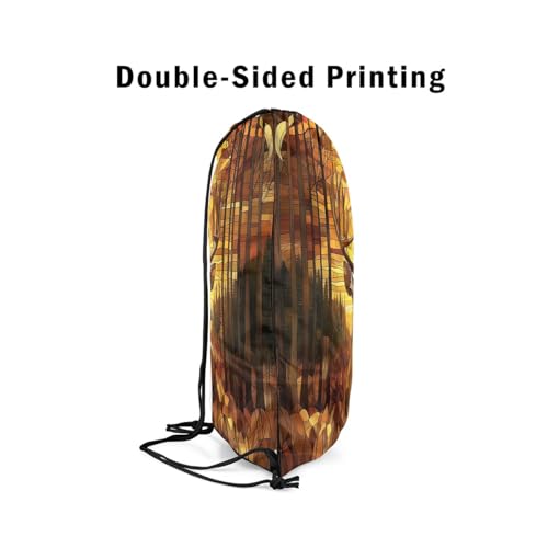 Manfei Deer Sports Backpack Baroque Style Drawstring Sackpack Wild Animal Sunset Drawstring Backpack for Women Gym Shopping Sport Yoga4