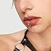 Dhdfisd Fake Lip Ring Snake Bite Jewelry Alt Emo Goth Y2k Fashion Non Piercing Adjustable Fake Lip Piercing for Women Men(lip ring)