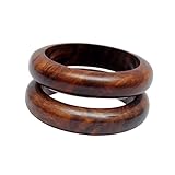 Pure Hands Spunky Tropicalia – Set of 2 Handcrafted Sisoo Wood Bangles, Satin Wax Finish, Eco-Friendly Jewelry, Lightweight & Elegant, Bohemian & Minimalist Style | Tropicalia Woodland Collection