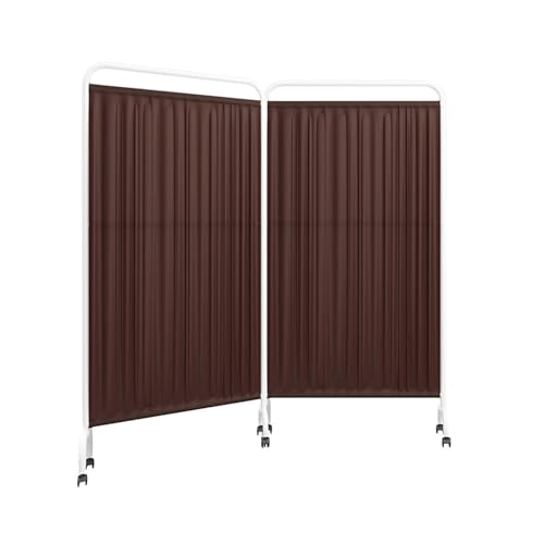 1〜5パネルのクリニック用プライバシースクリーン、W字型の部屋の仕切り、折りたたみ式6フィートの高さの垂直ドアパーティション、回転ホイールデザイン、組み立て簡単(Color 3,2-panel)