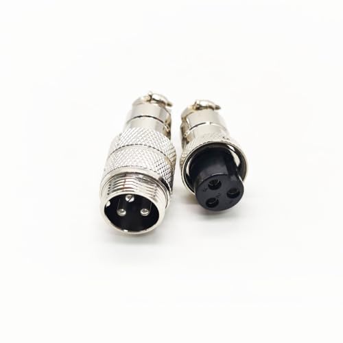 2PCS GX16 Conector de Aviación 3 Pines Metal y Plástico miniatura 4