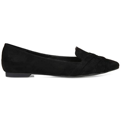 Brinley Co. Womens Pointed Toe Flat Black, 9 Regular US