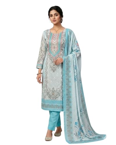 Image of KTI Women Floral Printed Cotton Suit for Women Unstitched - 2.5m Ethnic Salwar Suit Dress Material