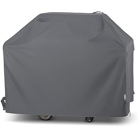 Unicook Grill Cover 55 Inch for Outdoor Grill, Heavy Duty Waterproof Gas BBQ Grill Cover, Outside 3-4 Burner Barbecue Cover for Weber, Char-Broil, Nexgrill, UV/Fade/Rip/Weather Resistant, Grey Cover