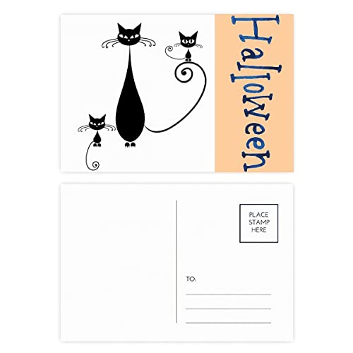 Cartes postales d'Halloween lot de 20 motif chat noir papeterie automne et fête