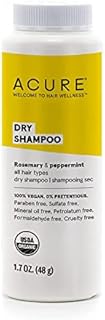 ACURE Dry Shampoo - All Hair Types | 100% Vegan | Certified Organic | Rosemary & Peppermint - Absorbs Oil & Removes Impurities Without Water | 1.7 Fl Oz