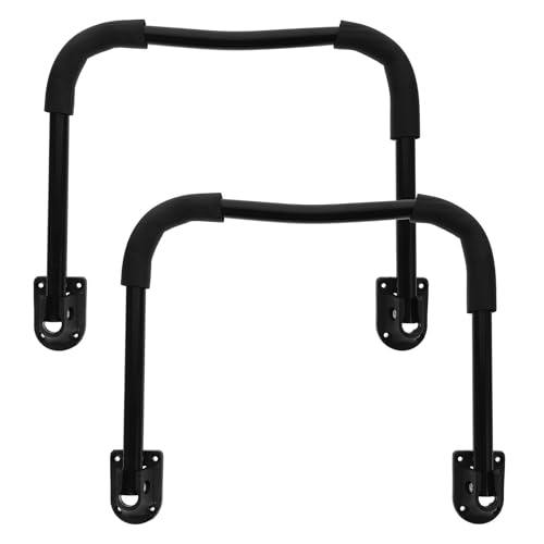 NUSITOU Patas Plegables para Escritorio de Hierro Negro, Juego de 2, Soporte Estable Antideslizante para Mesas Pequeñas y Mesitas de Noche