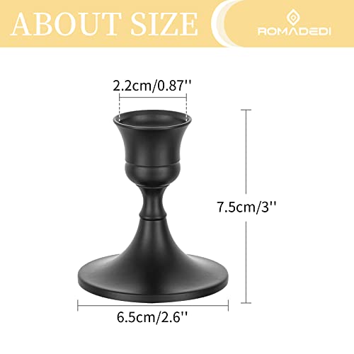Romadedi Black Candlestick Candle Holders - For Festive Thanksgiving Christmas Dinning Table Mantel Decoration Or Home Altar Or Church Service, 3Inch, Pack Of 4 #TOP4
