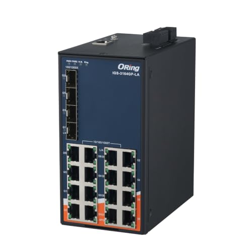 Image of IGS-3164GP-LA | 20-Port Managed Gigabit Ethernet Switch, 16-Port GE+ 4 SFP Slots, ORing Industrial Networking