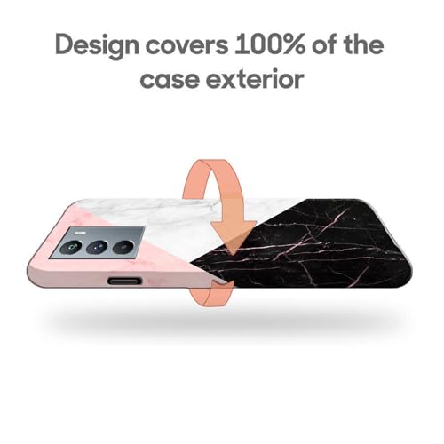 Image of COLORflow Back Cover Compatible with iQOO 9 SE 5G | Beautiful Black White Pink Marble | Designer Printed Hard CASE Bumper Back Cover Compatible with iQOO 9 SE 5G
