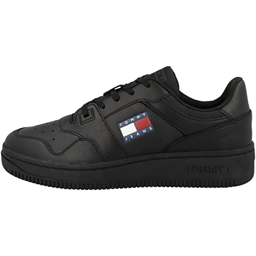 Tommy Jeans Herren Cupsole Sneaker Retro Basket Schuhe, Schwarz (Triple...