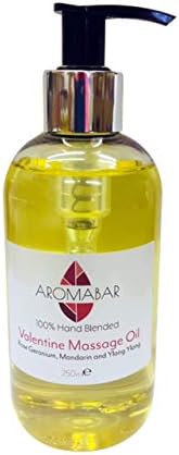 Valentine Massage Oil 250ml with Pump Dispenser (Rose Geranium, Ylang Ylang and Mandarin) Romantic Gift, 250 ml (Pack of 1)