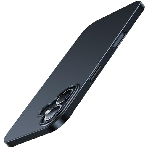 TORRAS Hülle für iPhone 16 Ultradünn Rundumschutz Samtgriff Schwarz