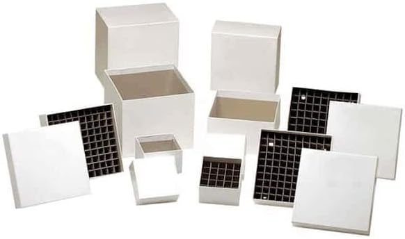 Argos Technologies PolarSafe® Cardboard Freezer Box, 5-1/4" x 5-1/4" x 2", with 81-Place Divider