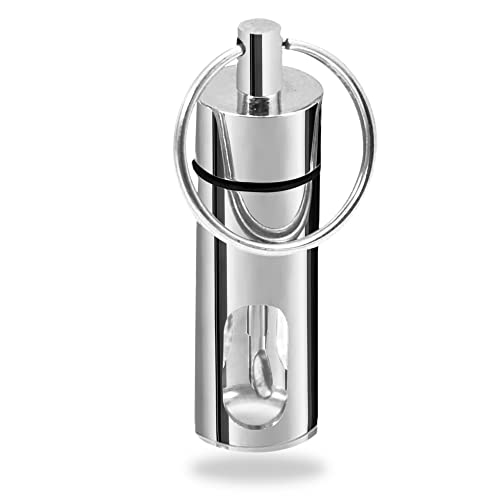 iSnuff Vial de vidrio protegido con cuchara de rapé y mini embudo | Botella de vidrio con bolsillo telescópico redondo tamaño bala - Edición limitada