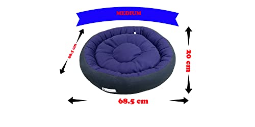 Image of Premium Medium Size Dog Bed for Medium Dogs and Puppies Anti Skid Bottom Washable Orthopedic Big Dog /cat Beds Sky Blue /Black