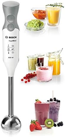 Bosch Hausgeräte MSM66110 Ergomixx Blender Ręczny, Tworzywo Sztuczne/Metal, 600 W, 0,6 Litra, Biały/Szary