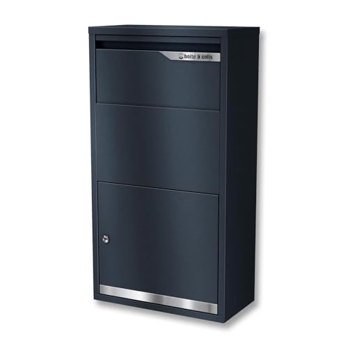 Metzler Boîte à Colis Anthracite RAL 7016 | Inoxydable & Massive | pour Paquets jusu'à Taille S | Avalon 3
