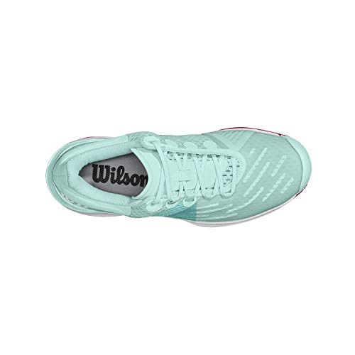 Wilson Mädchen Tennisschuhe, KAOS 3.0 JR, Hellgrün/Weiß/Pink, 39 EU, Für alle Bodenbeläge, Alle Spielertypen, WRS328170E055
