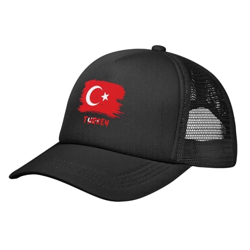 Casquette de camionneur avec drapeau des Turcs de Turquie pour hommes et femmes, une casquette respirante avec dos en maille, casquette de baseball réglable, casquette de papa drôle, casquette de golf