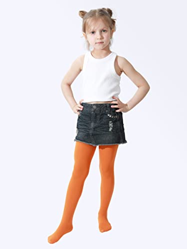Image of EVERSWE Girls Semi Opaque Footed Tights, Microfiber Tights