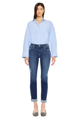 SALT TREE Kancan - Emely Mid Rise Slim Straight Leg Jeans - Essential, KC20062D