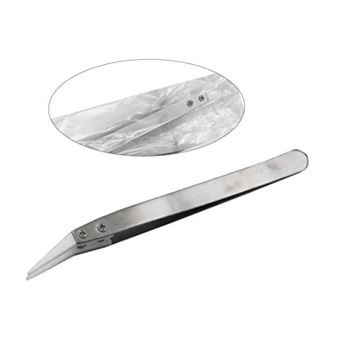 Tweseurs en acier inoxydable pointes courbes fines Tiptes en céramique antimagnétiques à haute température 1pc Tiwezers à haute température - Image 6