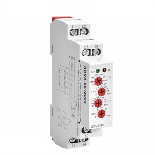 Relé de detección de voltaje trifásico GRV8-06 M265 de 460 V para secuencia de fase