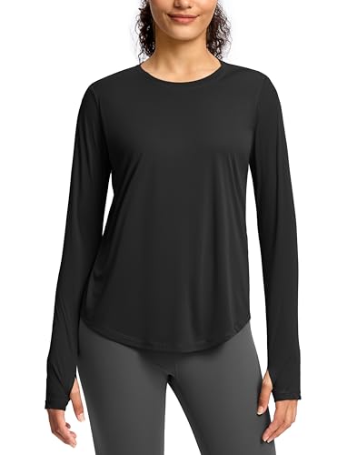 Image of Soothfeel Lightweight Long Sleeve Workout Tops for Women Gym Running Shirts